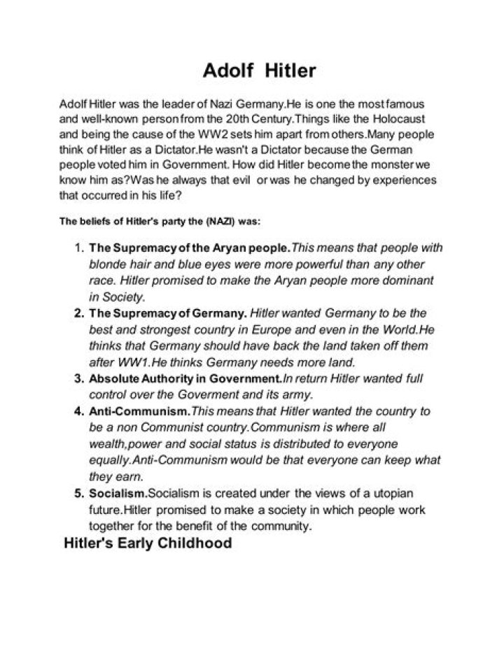 Adolf Hitler Biography - Facts, Childhood, Family Life & Achievements