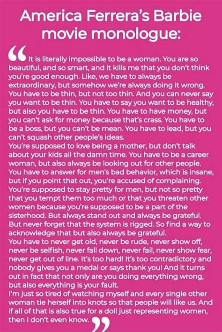 America Ferrera’s important ‘Barbie’ monologue went through multiple iterations