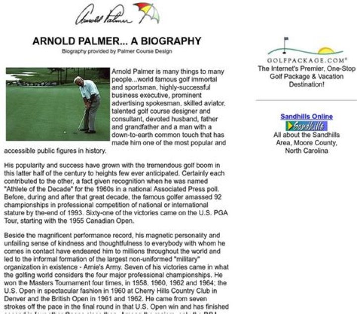 Arnold Palmer Biography - Facts, Childhood, Family Life & Achievements