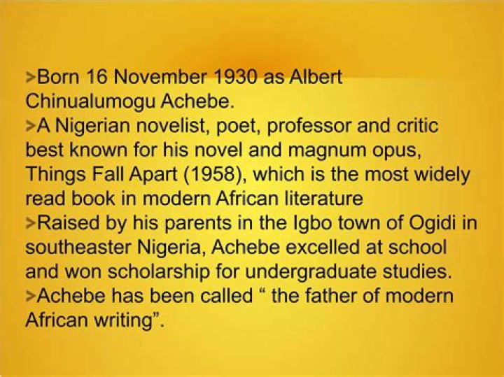 Chinua Achebe Biography - Childhood, Life Achievements & Timeline