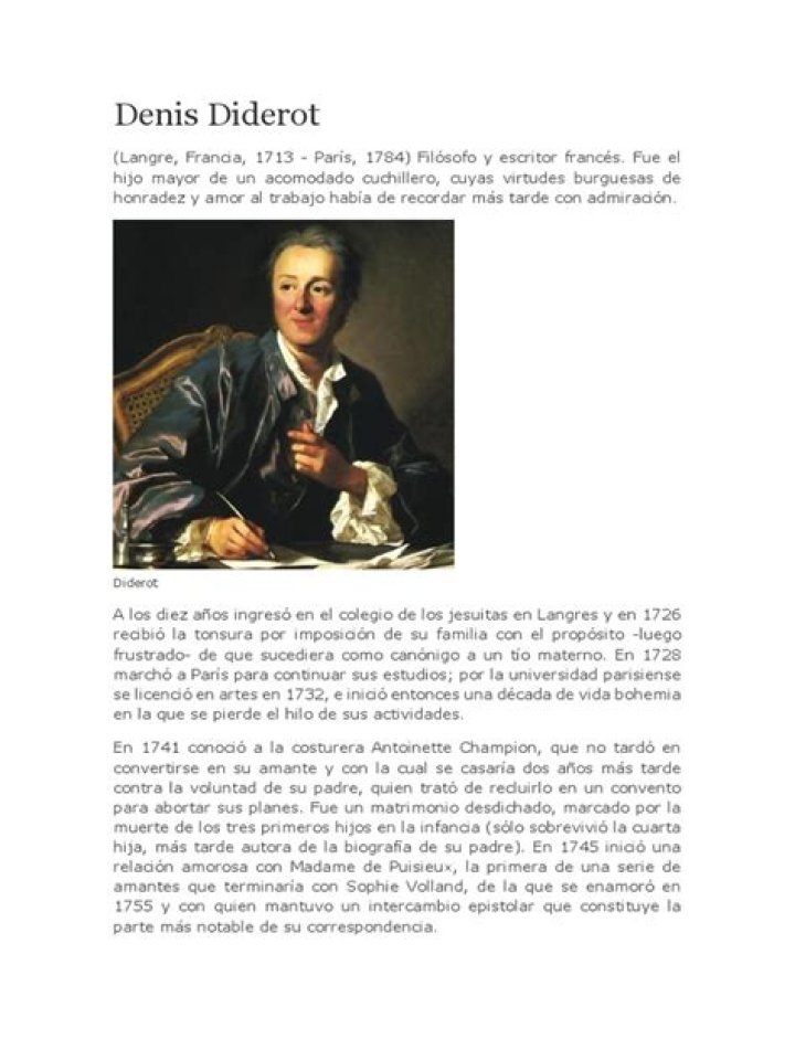 Denis Diderot Biography - Facts, Childhood, Family Life & Achievements