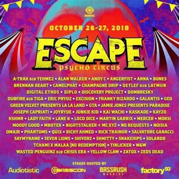 Escape: Psycho Circus Drops Massive 2015 Lineup