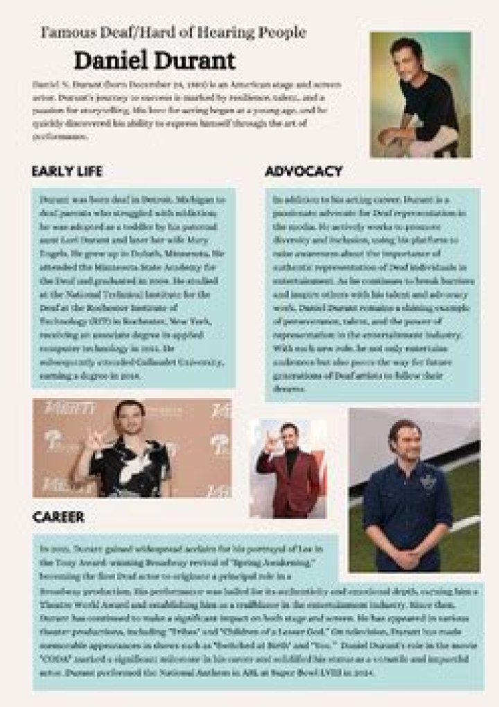 How did Daniel Durant impact the deaf community?