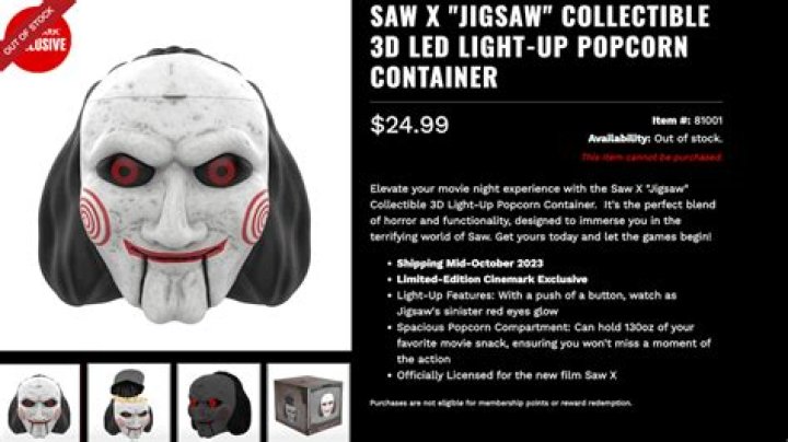 How to get the ‘Saw X’ popcorn bucket
