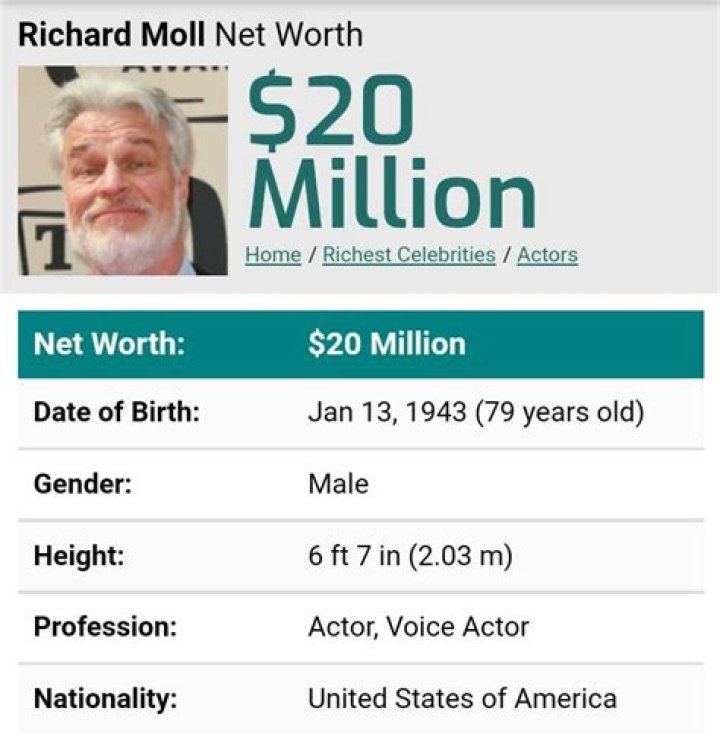 Richard Moll $5 million net worth