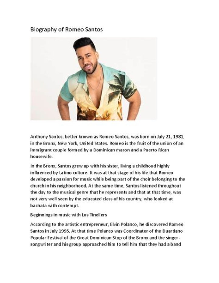 Romeo Santos Biography - Facts, Childhood, Family Life & Achievements