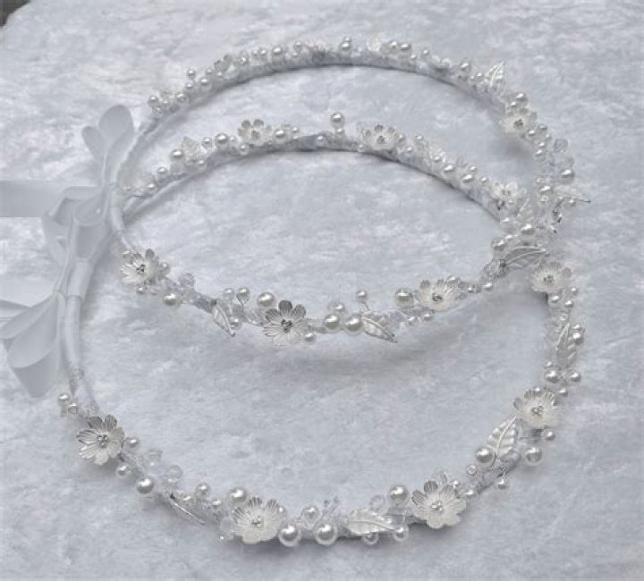 Swarovski Crystal and Metal Swirl Wedding Crowns Stefana — Blessed Celebration