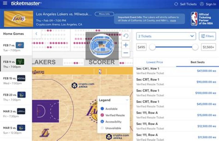 Ticketmaster is selling Lakers tickets for up to $100,000 to see Lebron James potentially break record