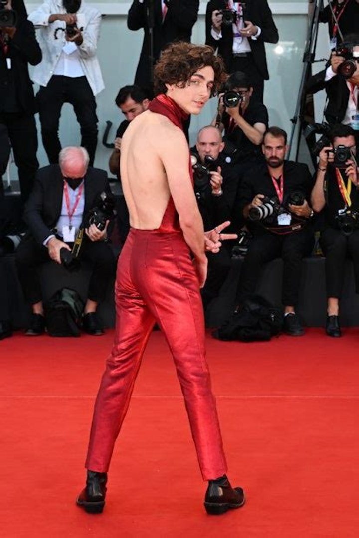 Timothée Chalamet’s blood red backless jumpsuit heats up Venice Film Festival