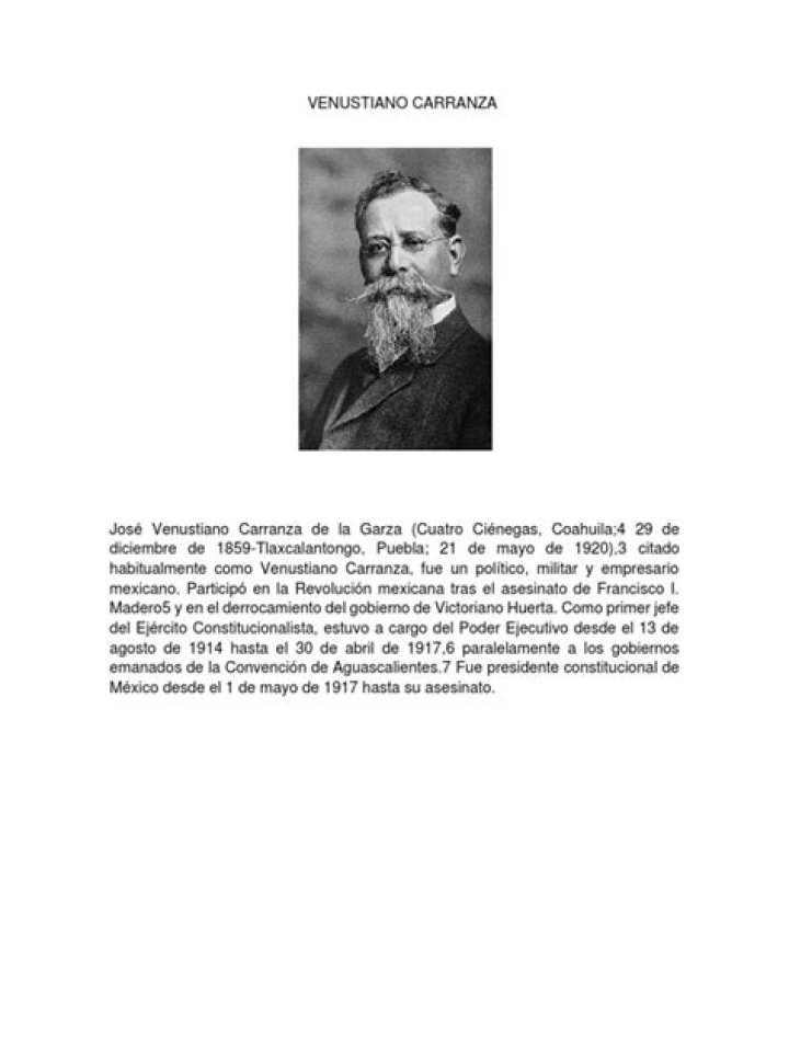 Venustiano Carranza Biography - Facts, Childhood, Family Life & Achievements