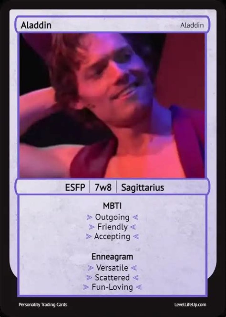 What personality type is Aladdin? – Celebrity